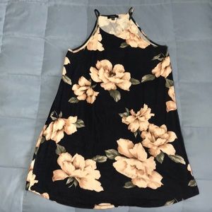 Size M Navy & Floral Sheath Dress